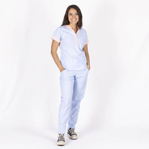 Ambo Zoe celeste con rosa