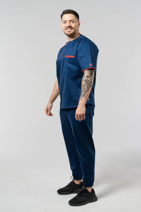 Ambo Jano Spandex azul marino con rojo