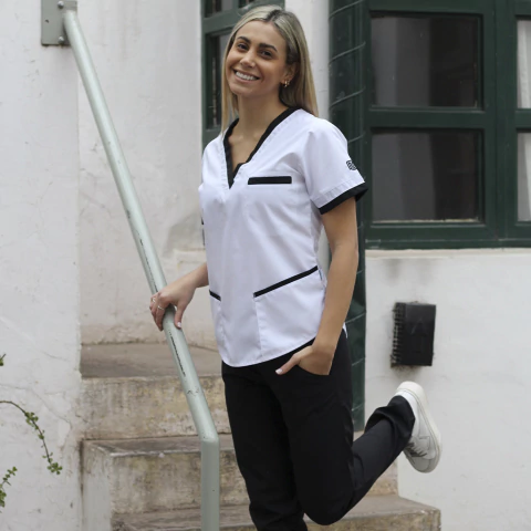 Ambo Paz blanco con negro