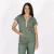 Ambo Zoe verde con rosa viejo