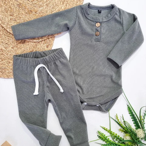 Conjunto Termico Botones Gris - comprar online