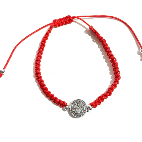 PULSERA MACRAME SBENITO RED DE ACERO BLANCO - comprar online
