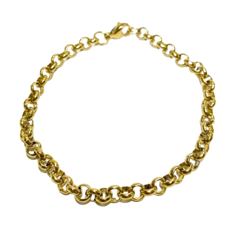 PULSERA ROLO DE ACERO DORADO