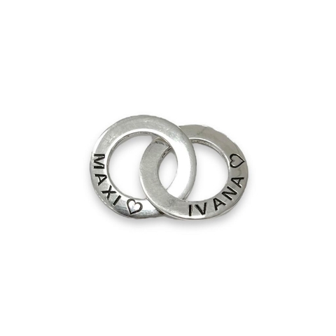 DIJE 2 ARANDELAS DE PLATA 925 - comprar online