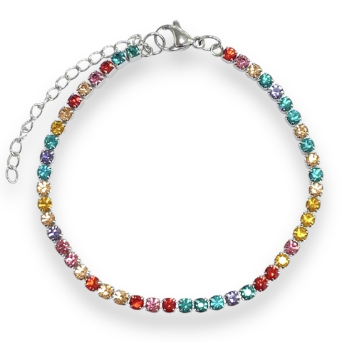PULSERA STRASS COLORS DE ACERO QUIRURGICO