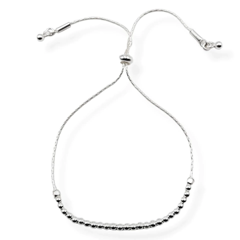 PULSERA REGULABLE BOLITAS DE PLATA 925