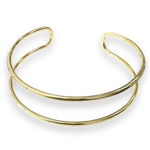 BRAZALETE TWO LINES DE ACERO DORADO