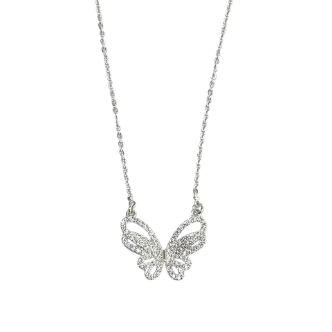 GARGANTILLA MARIPOSA BRAT DE ACERO BLANCO
