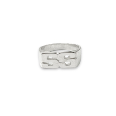 ANILLO INICIALES DE PLATA 925
