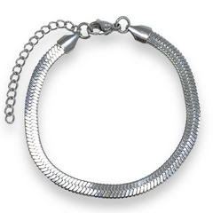 PULSERA CINTA CHATA 5MM DE ACERO QUIRURGICO
