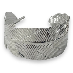 BRAZALETE HOJA DE ACERO BLANCO