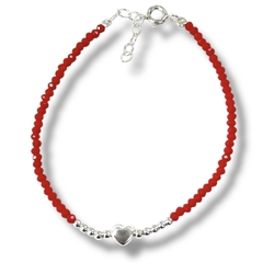 PULSERA HEART RED DE PLATA 925 - comprar online