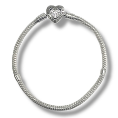 PULSERA TIPO PANDORA HEART DE PLATA 925 - comprar online