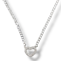 COLLAR GRUMET HEART SHINE DE ACERO BLANCO - comprar online