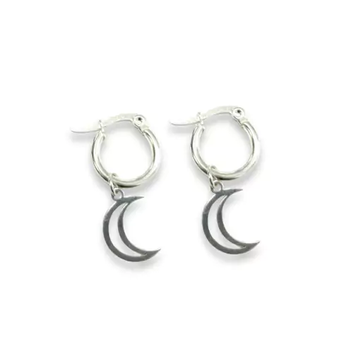 ARGOLLAS CON DIJE MOON EMPTY DE ACERO BLANCO
