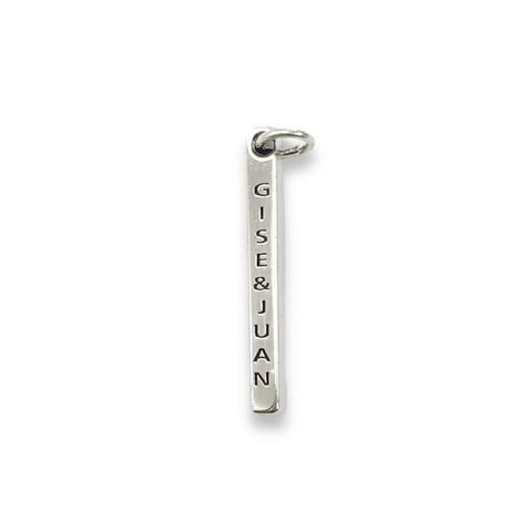 DIJE BARRA 3D DE PLATA 925