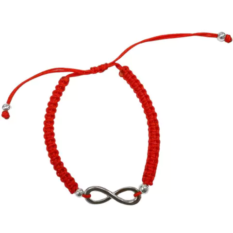 PULSERA MACRAME INFINITO RED DE ACERO BLANCO