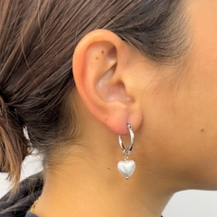 ARGOLLAS CON DIJE HEART PEARL DE ACERO QUIRURGICO - comprar online