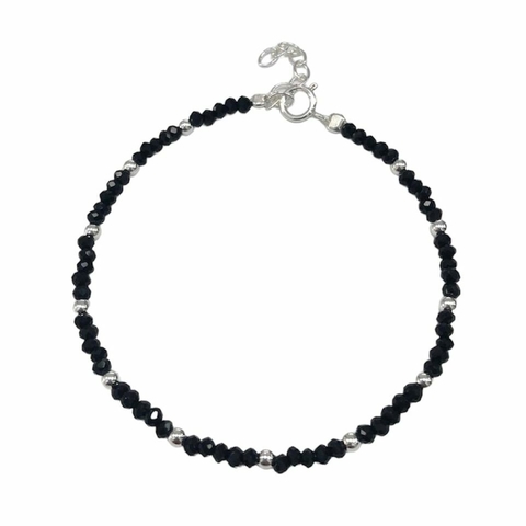 PULSERA CRISTAL LUMINI BLACK DE PLATA 925 - comprar online