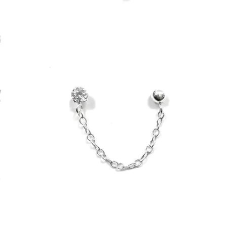 ARO CADENA BOLA Y SHINE DE PLATA 925