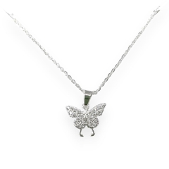 COLLAR BUTTERFLY MP FORCET DE ACERO BLANCO