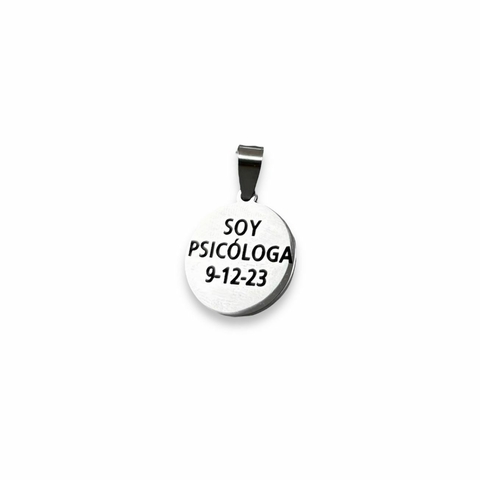 MEDALLA REDONDA PERSONALIZADA DE ACERO QUIRURGICO