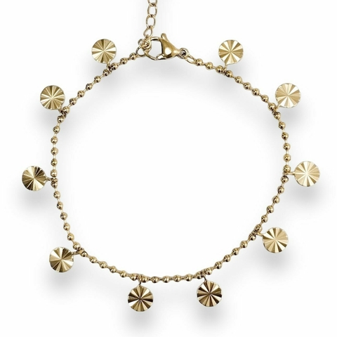 PULSERA FACE FLY DE ACERO DORADO