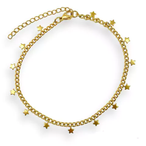 TOBILLERA CHAPITAS DE ACERO DORADO