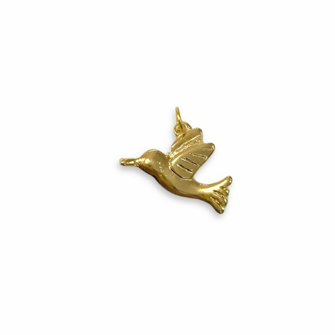 DIJE COLIBRI DE ACERO DORADO