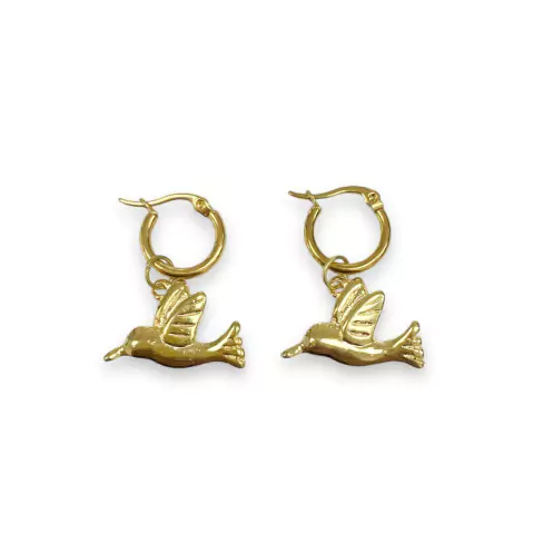 ARGOLLAS COLIBRI DE ACERO DORADO - comprar online