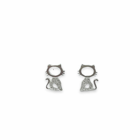 AROS CAT SHINE DE PLATA 925