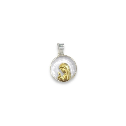 DIJE VIRGEN NIÑA CRISTAL GOLD DE PLATA 925