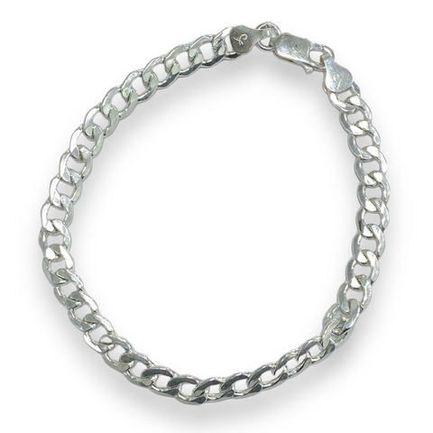 PULSERA GRUMET 6MM FLAT DE PLATA 925