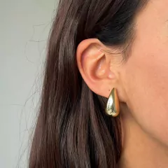AROS DROP CHUNKY DE ACERO DORADO - comprar online