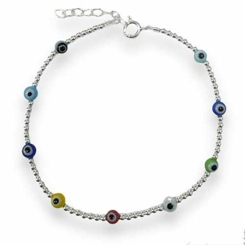 PULSERA OJOS COLORS DE PLATA 925 - comprar online