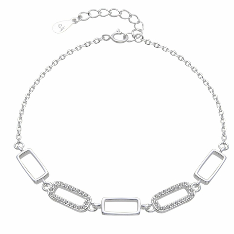 PULSERA ESLABON SHINE MIX DE PLATA 925