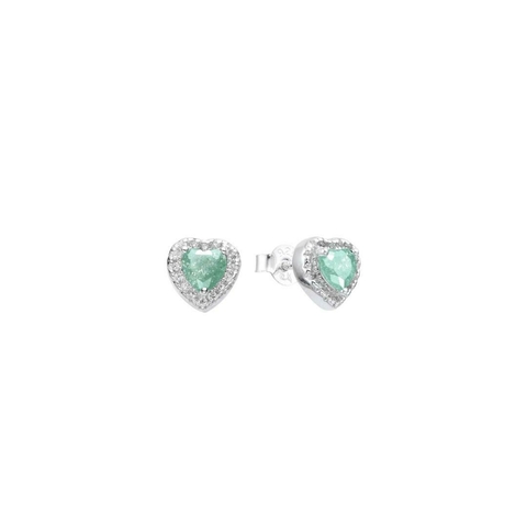 AROS HEART GREEN PASTEL DE PLATA - comprar online