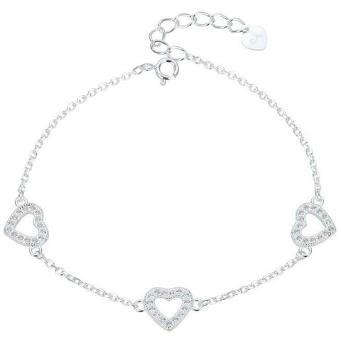 PULSERA TRIO HEART EMPTY DE PLATA 925 - comprar online