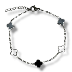 PULSERA FLOR TIF BLACK DE ACERO QUIRURGICO - comprar online