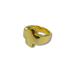 ANILLO CRUZ DEL EQUILIBRIO GOLD DE ACERO DORADO - comprar online