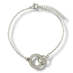 PULSERA TWO CIRCLE SHINE DE ACERO QUIRURGICO