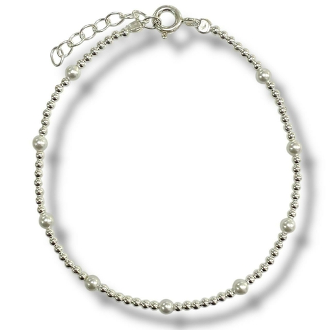 PULSERA BOLITAS FULL PEARL BIG DE PLATA 925 - comprar online
