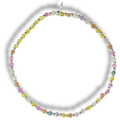 PULSERA ELASTIZADA COLORS PASTEL DE PLATA 925