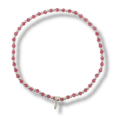 PULSERA ELASTIZADA RED RUBI DE PLATA 925 - comprar online