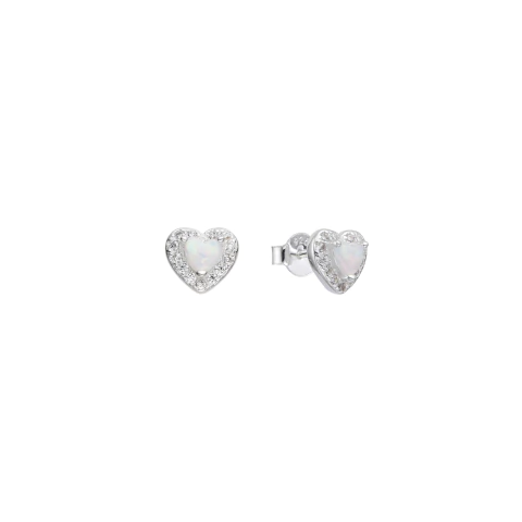 AROS HEART WHITE PASTEL DE PLATA 925 - comprar online