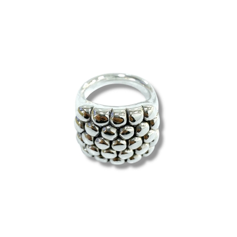 ANILLO INFLADO SQUARE POINTS DE PLATA 925 - comprar online