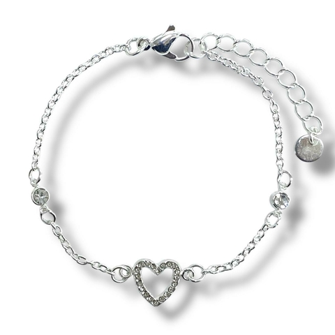 PULSERA HEART AND SUSAN DE ACERO BLANCO