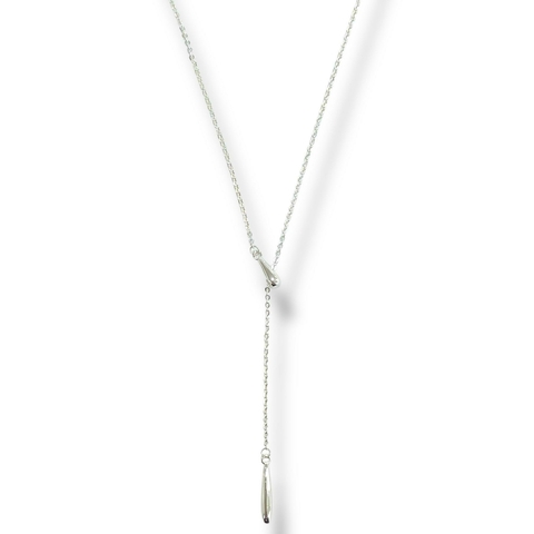 COLLAR PENDULO DE ACERO BLANCO