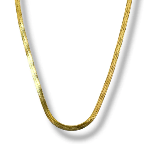 CADENA CINTA GOLD 3MM 45CM DE ACERO DORADO - comprar online