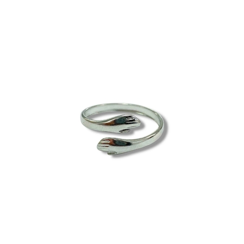 ANILLO ABRAZO DE ACERO BLANCO